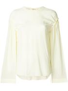 Cédric Charlier Gathered Sleeves Blouse - Yellow & Orange