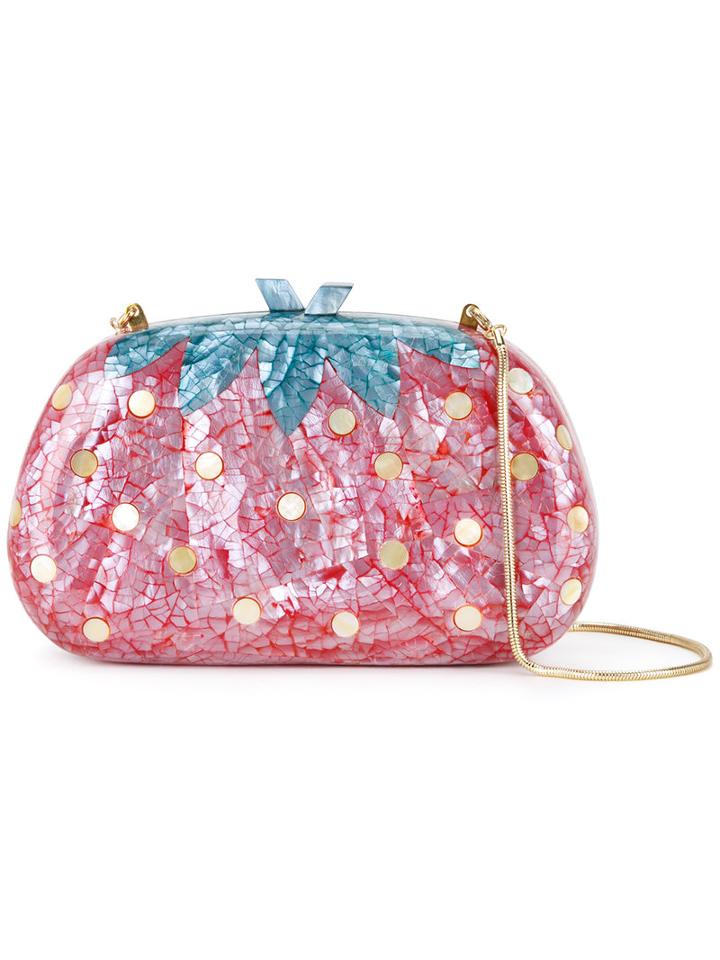 Isla Strawberry Style Clutch, Women's, Red, Acrylic