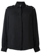 Versus Shoulder Slit Shirt, Women's, Size: 40, Black, Polyester