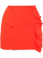 Msgm Asymmetric Ruffle Skirt - Red