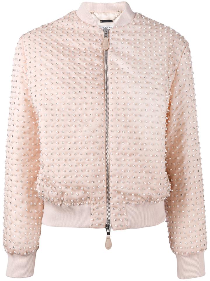 Givenchy Pearl Embellished Bomber Jacket - Nude & Neutrals