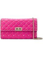 Valentino Quilted Rockstud Clutch - Pink & Purple