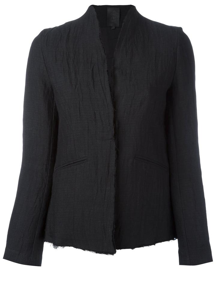Thom Krom Creased Blazer, Women's, Size: Medium, Black, Cotton/linen/flax/spandex/elastane