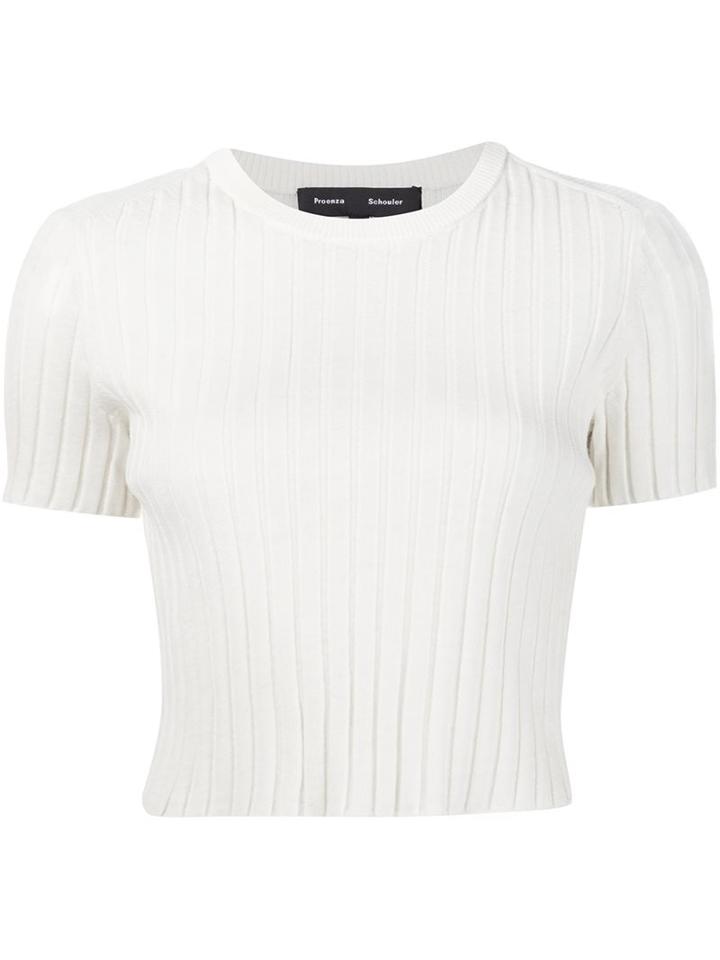 Proenza Schouler Cropped Sweater, Women's, Size: Xs, White, Wool