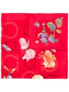 Salvatore Ferragamo Floral Print Scarf, Women's, Red, Silk