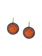 Andrea Fohrman Carnelian And Grey Sapphire Button Earrings