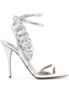 Valentino Valentino Garavani Rockstud Ruffle Sandals - Metallic