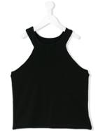 Andorine High Round Neck Blouse - Black