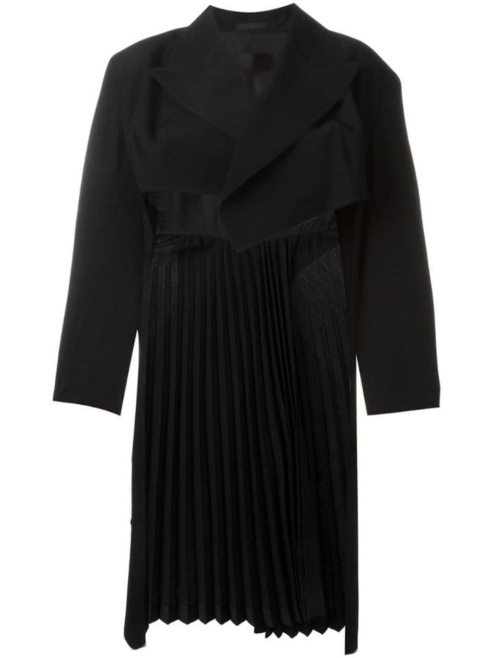 Comme Des Garçons Pre-owned Pleated Long Back Jacket - Black