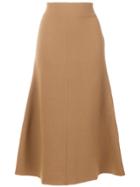 A.w.a.k.e. Mid-length Flared Skirt - Brown