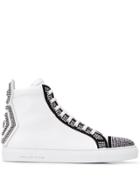 Philipp Plein Crystal Hi-top Sneakers - White