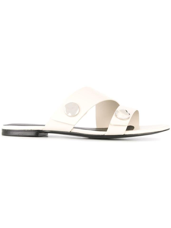 3.1 Phillip Lim Drum Embellished Slides - White