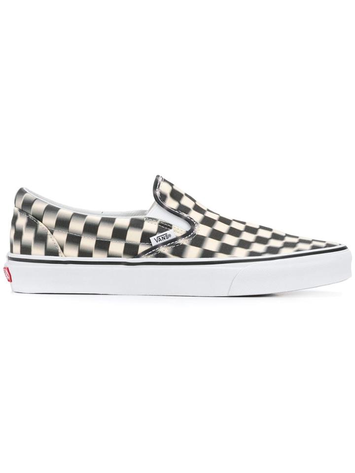 Vans Classic Blur Check Slip On Sneakers - Black