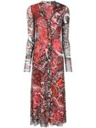 Fuzzi Patterned Long Cardigan - Pink