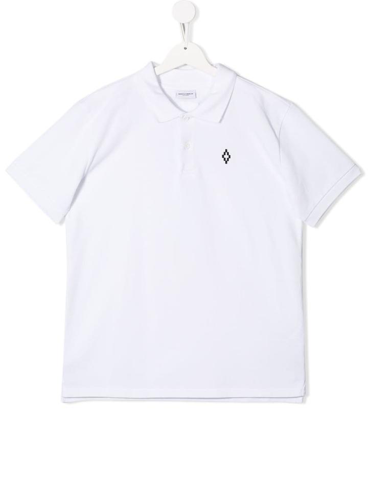 Marcelo Burlon County Of Milan Kids Teen Back Print Polo Shirt - White