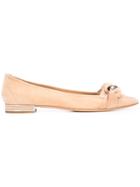 Casadei Pointed Toe Ballerinas - Neutrals