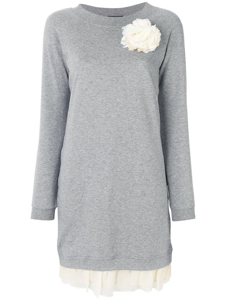 Twin-set Long Sleeved Jumper Dress - Grey