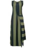 Hache - Asymmetric Striped Dress - Women - Cotton - 42, Blue, Cotton