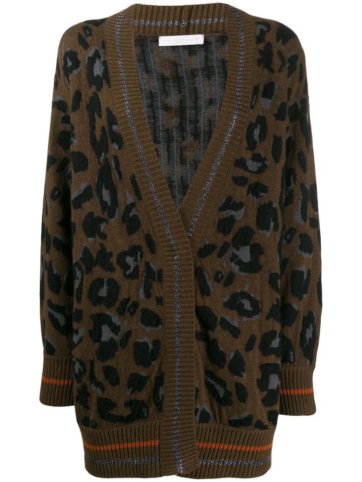 Fabiana Filippi Oversized Leopard Cardigan - Brown