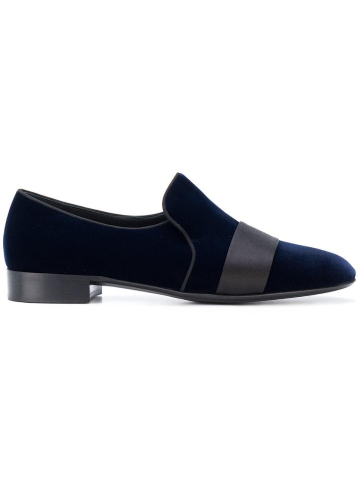 Giuseppe Zanotti Design Contrast Strap Loafers - Blue