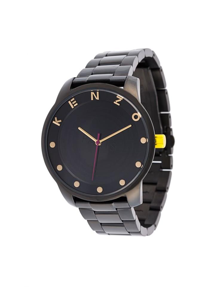 Kenzo 7 Point Watch, Adult Unisex, Black, Stainless Steel