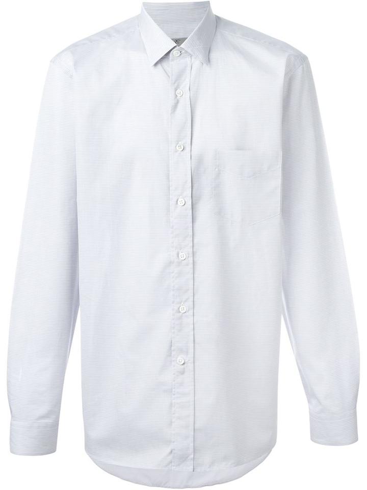 Canali Striped Shirt, Men's, Size: 41, Blue, Cotton