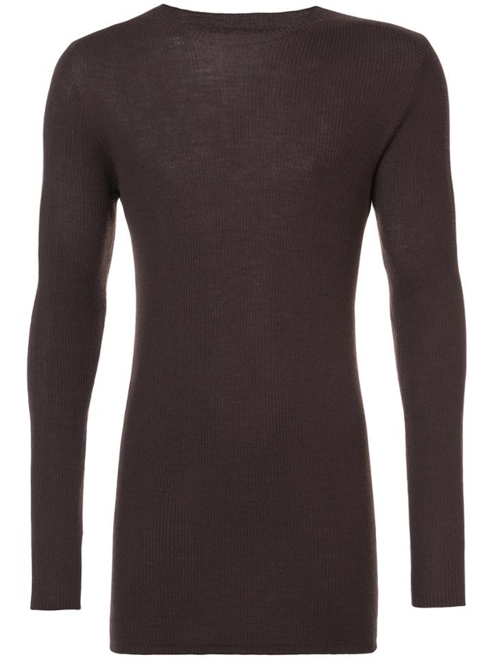 Rick Owens Ribbed Jumper - Brown