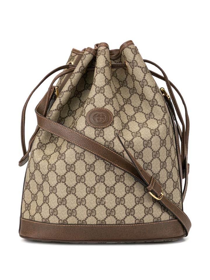 Gucci Pre-owned Gg Supreme Bucket Bag - Brown