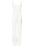 Galvan Square Neckline Jumpsuit, Women's, Size: 40, White, Polyester/triacetate/spandex/elastane