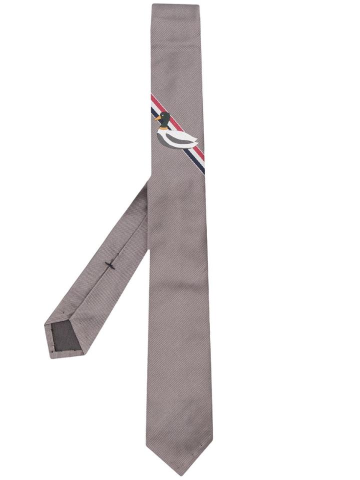 Thom Browne Duck Print Tie - Grey