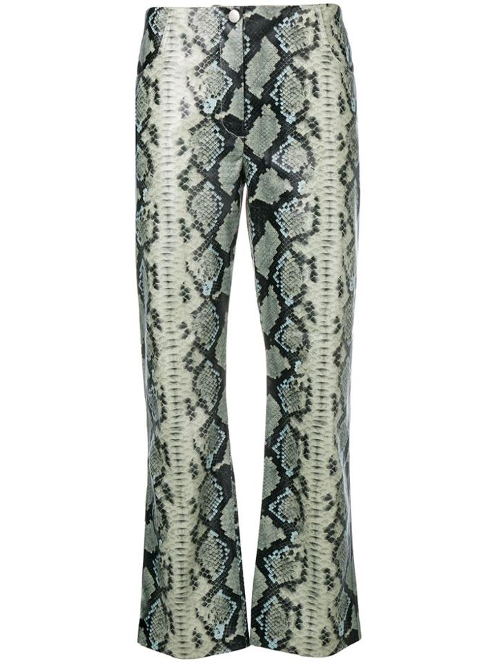 Miaou Faux-python Printed Trousers - Green