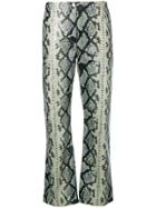 Miaou Faux-python Printed Trousers - Green