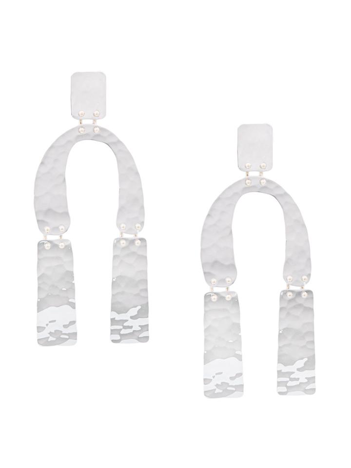 Proenza Schouler Medium Hammered Earrings - Metallic
