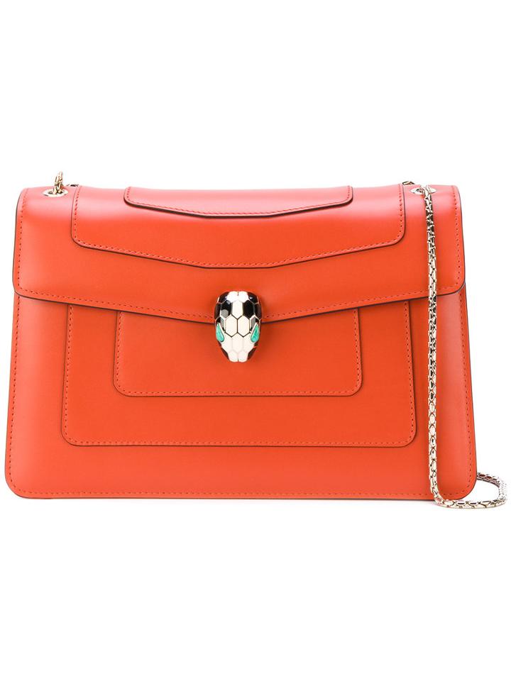 Bulgari - Silver-tone Chain Shoulder Bag - Women - Calf Leather - One Size, Yellow/orange, Calf Leather