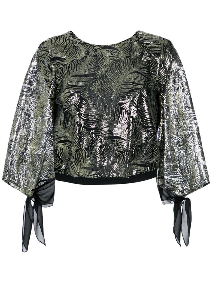 Nk Sequin Embroidery Blouse - Black