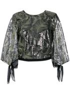 Nk Sequin Embroidery Blouse - Black