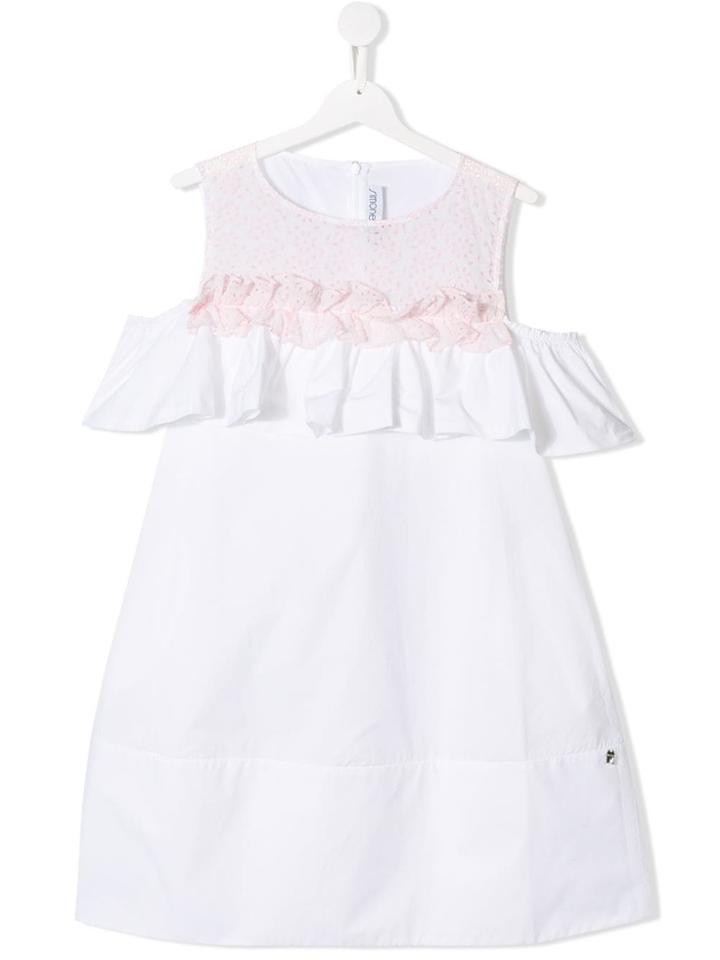 Simonetta Teen Boat-collar Dress - White