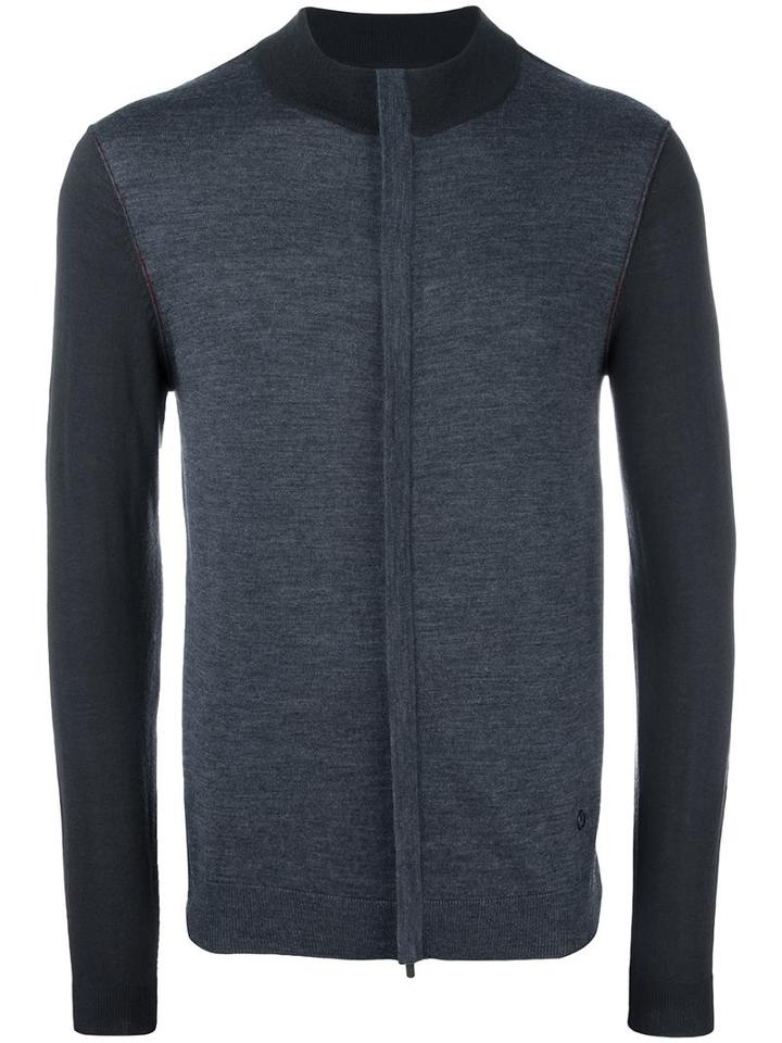 Armani Collezioni Zipped Cardigan, Men's, Size: 50, Grey, Wool
