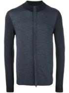 Armani Collezioni Zipped Cardigan, Men's, Size: 50, Grey, Wool