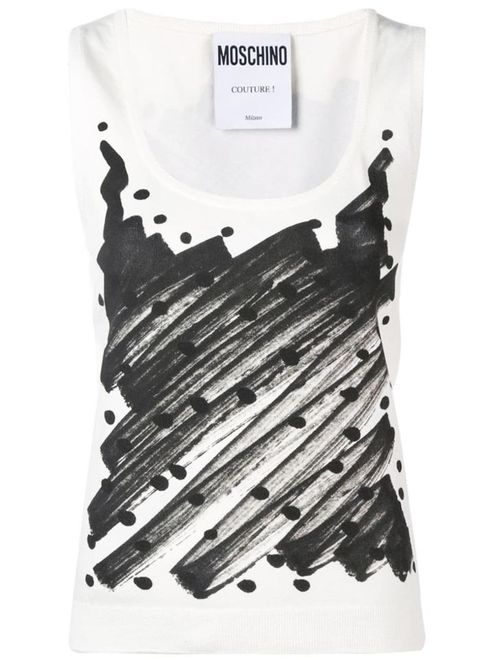Moschino Sketch Print Tank Top - White