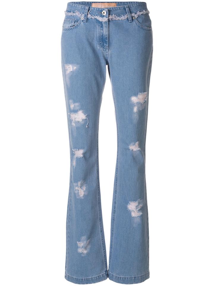 Blumarine Distressed Flared Jeans - Blue