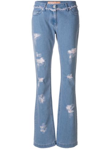 Blumarine Distressed Flared Jeans - Blue