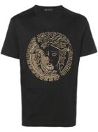 Versace Studded Medusa Logo T-shirt - Black