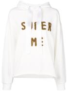 Forte Couture Textured Logo Hoodie - White