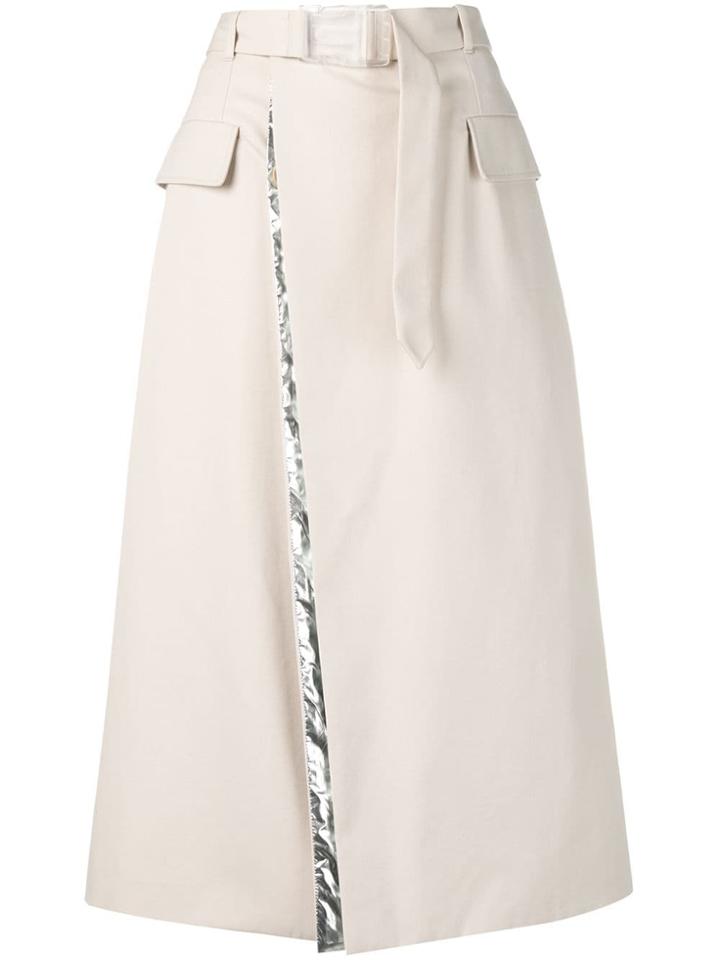 Maison Margiela Belted A-line Skirt - Neutrals