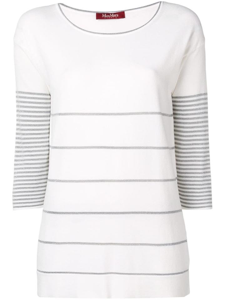 Max Mara Enziana Striped Jumper - White