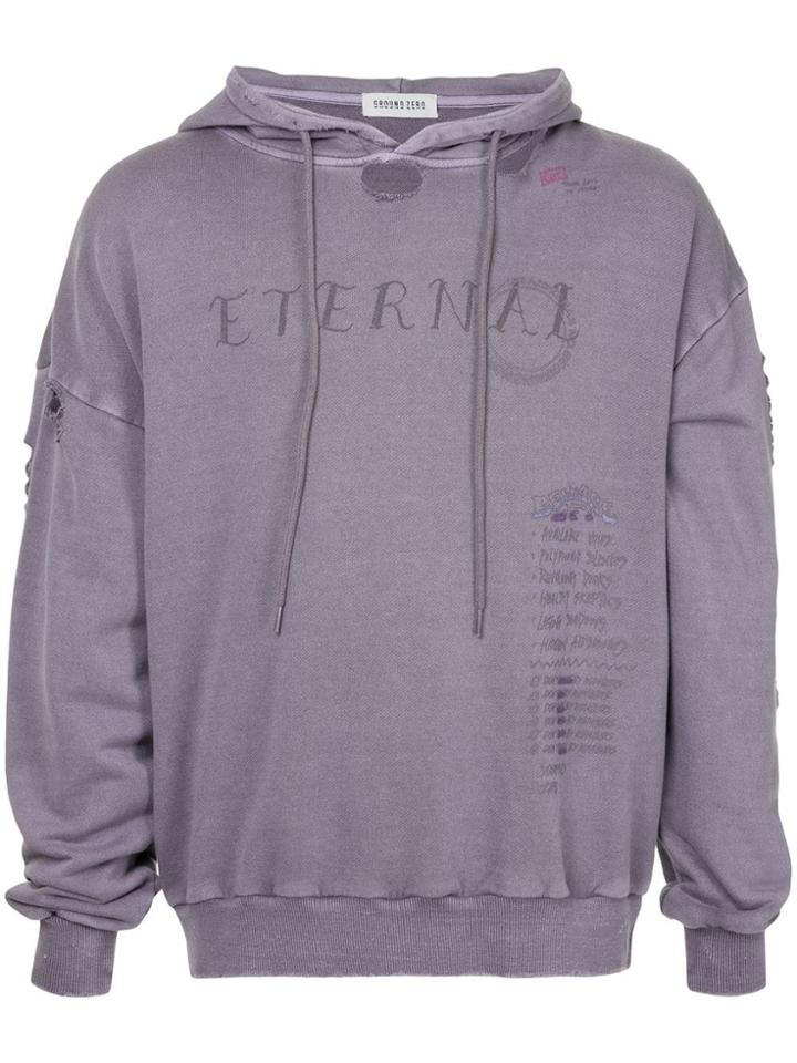 Ground Zero Eternal Distressed Hoodie - Purple