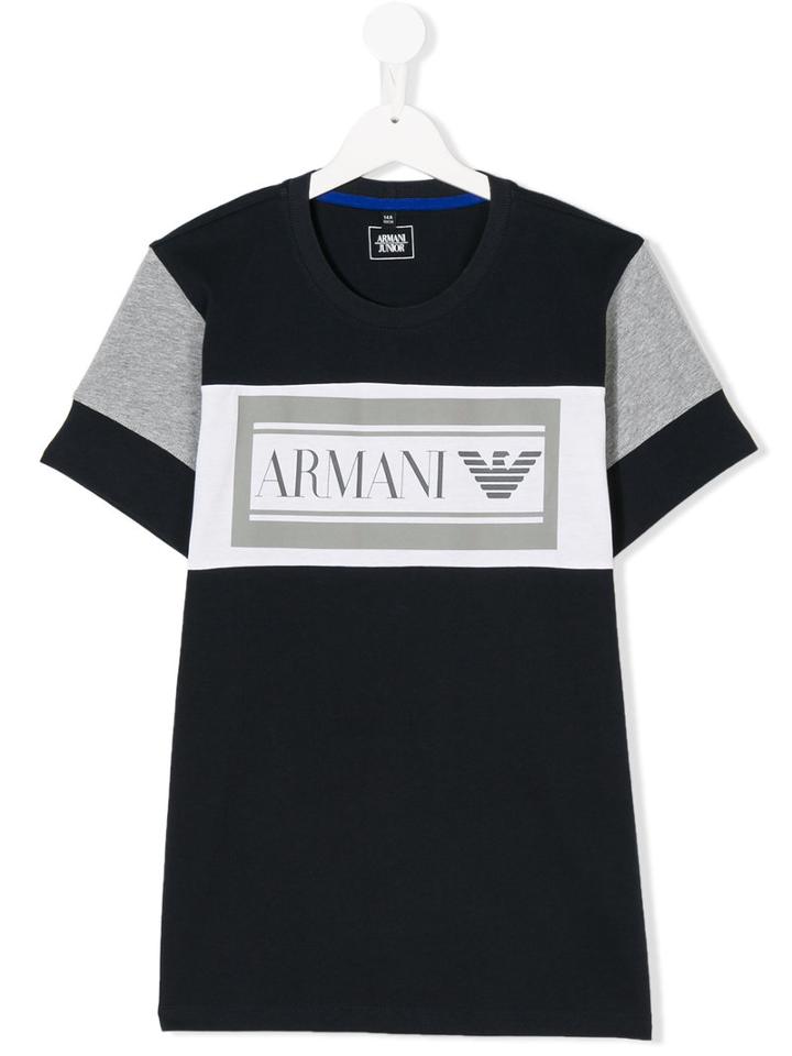 Armani Junior - Teen Varsity T-shirt - Kids - Cotton - 14 Yrs, Blue