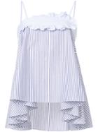 Carven Striped Peplum Cami - Blue