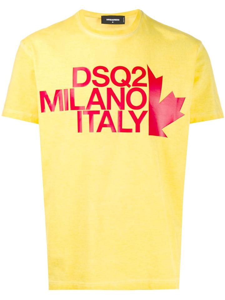 Dsquared2 Logo Printed T-shirt - Yellow